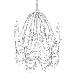 Coloriage Chandelier orné de bougies coulantes