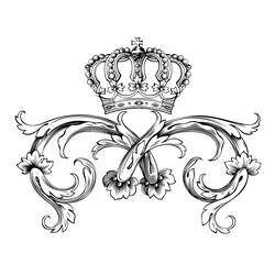 Coloriage Chandelier orné entouré de motifs floraux