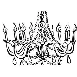 Coloriage Chandelier orné de bougies