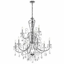 Coloriage Chandelier orné aux bras courbés et cristaux suspendus