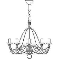 Coloriage Chandelier suspendu au plafond