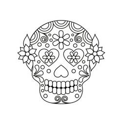 Coloriage Crane mexicain avec motifs floraux