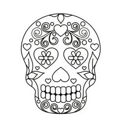 Coloriage Crane mexicain à motifs floraux
