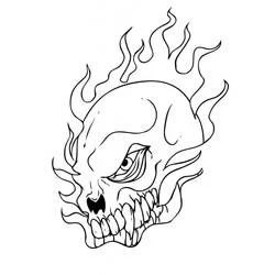 Coloriage Crane avec des flammes sur la tête