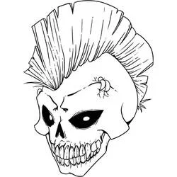 Coloriage Crane avec coiffure mohawk