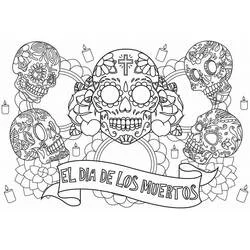 Coloriage Crane décorés pour le Jour des Morts