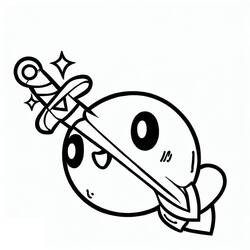 Coloriage Épée avec orbe magique et étincelles