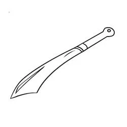 Coloriage Épée courbée à pommeau rond