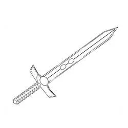 Coloriage Épée médiévale avec garde ornementée