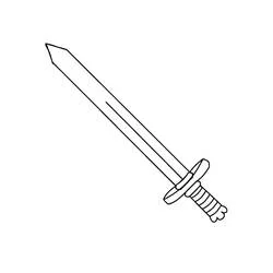 Coloriage Épée simple à lame droite