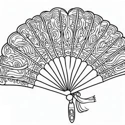 Coloriage Éventail orné avec motifs sophistiqués Coloriage Éventail orné avec motifs sophistiqués