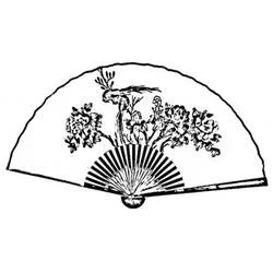 Coloriage Éventail orné de fleurs et d'un oiseau Coloriage Éventail orné de fleurs et d'un oiseau