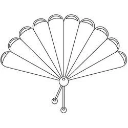 Coloriage Éventail simple grand ouvert Coloriage Éventail simple grand ouvert