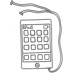 Coloriage Tablette type iPad avec écouteurs