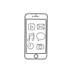 Coloriage IPhone avec icônes d'applications sur l'écran