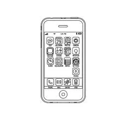 Coloriage IPhone avec écran d'accueil et applications