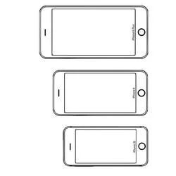 Coloriage Trois iPhone de tailles différentes