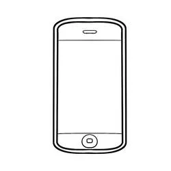 Coloriage IPhone avec bouton accueil et haut-parleur
