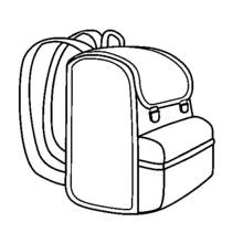 Coloriage Sac à dos avec bretelles et poche avant