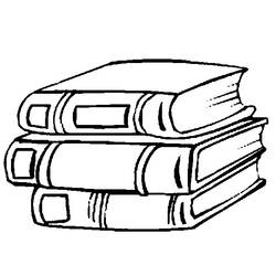 Coloriage Pile de livres scolaires