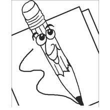 Coloriage Crayon souriant traçant une ligne