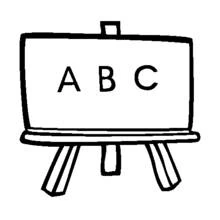 Coloriage Ardoise avec les lettres ABC