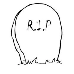 Coloriage Pierre tombale avec inscription R.I.P