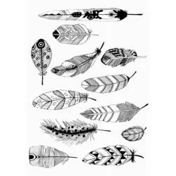 Coloriage Plumes aux motifs variés