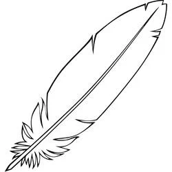 Coloriage Plume avec une longue tige centrale