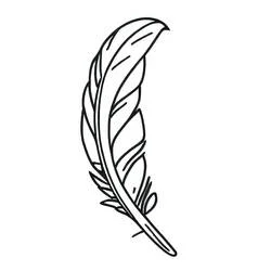 Coloriage Plume avec détails et lignes courbes