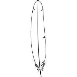 Coloriage Plume simple avec sa tige centrale