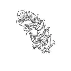 Coloriage Plume ornée de motifs décoratifs variés