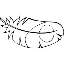Coloriage Plume aux barbes pointues et motif ovale