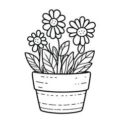 Pot de Fleurs - Coloriages gratuits à imprimer