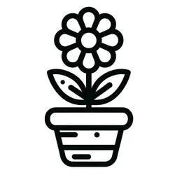 Coloriage Pot de fleurs avec une jolie marguerite