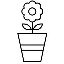Coloriage Pot de fleurs avec marguerite simple