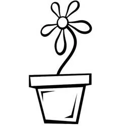 Coloriage Pot de fleurs avec une fleur épanouie
