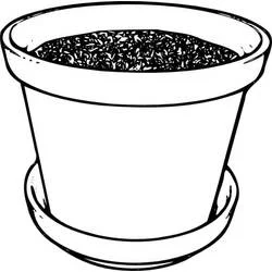 Coloriage Pot de fleurs rempli de terreau