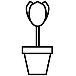 Coloriage Pot de Fleurs avec tulipe