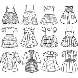Coloriage Collection de douze robes pour filles