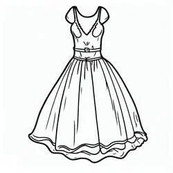 Coloriage Robe à jupe ample et ceinture