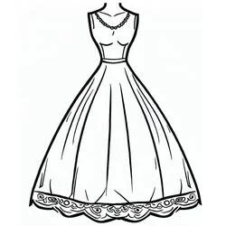 Coloriage Robe de bal avec dentelle et collier