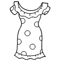 Coloriage Robe à pois avec col volanté