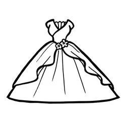 Coloriage Robe de bal avec un large jupon