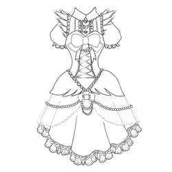 Coloriage Robe ornée façon lolita avec noeud et dentelle