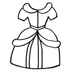 Coloriage Robe de princesse à jupe bouffante