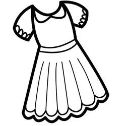 Coloriage Robe à jupe plissée et manches à volants