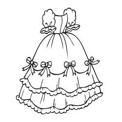 Coloriage Robe à manches bouffantes et nœuds
