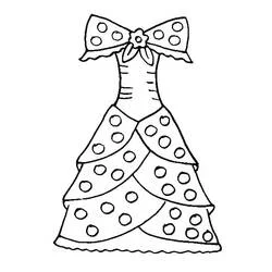 Coloriage Robe à gros nœud et pois