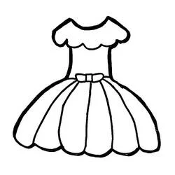 Coloriage Robe à col festonné et petit nœud